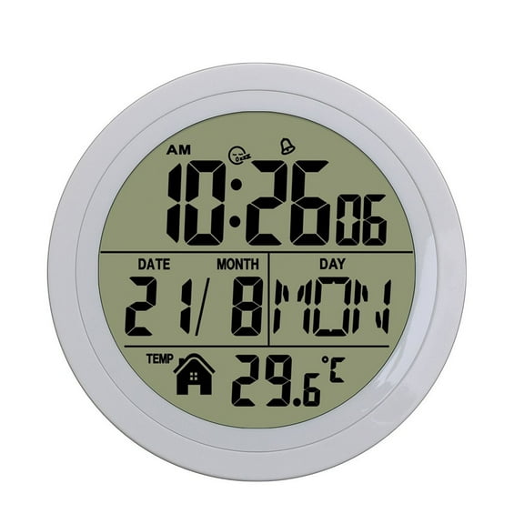 Waterproof Bathroom Wall Clock with Digital Display and Remote Control