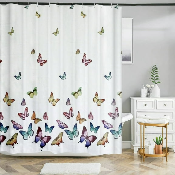 Waterproof Bathroom curtain beautiful butterfly printed shower curtain polyester