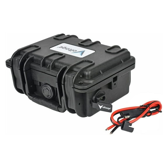Waterproof Battery Box Enclosure with SAE Connector for 12V 9ah, 12V 8ah or Lithium 12V 10ah Batteries Kayak Fishfinder, GPS, Lighting and Outdoor Solar Systems Single Sae Connector Black Small