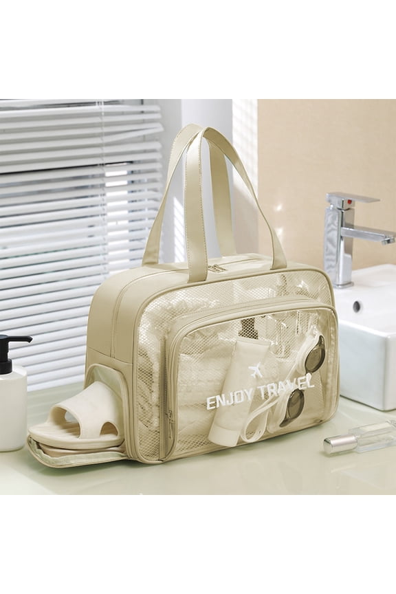 Waterproof Beach Bag with Wet Dry Separation Compartment, Large Capacity Swimming Storage Tote – Gym Fitness Cosmetic Organizer for Swimsuit Goggles Towel, Pool Travel Bathroom Use