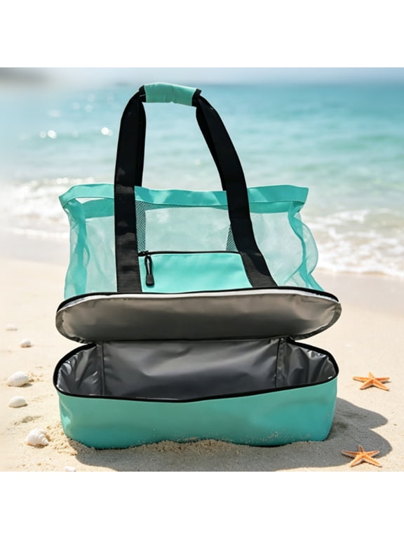 Waterproof Beach Bag with Cooler Compartment - Beach Bags Waterproof Sandproof for Women, Pool Bag & Beach Tote Bag