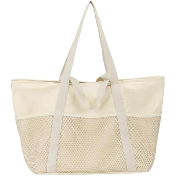 Waterproof Beach Bags for Women - Machine Washable Travel Tote Bag with Zipper Cruise Swim Vacation Essentials