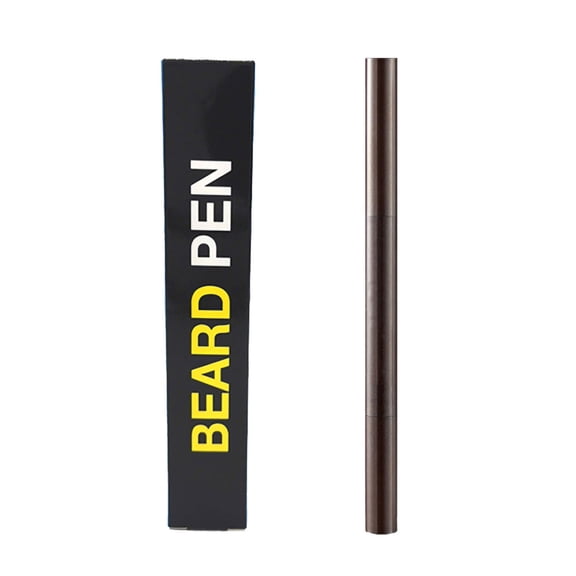 Waterproof Beard Filler Pen with Brush - Men's Mustache Repair & Shaping Barber Pencil, 4-Fork Tip for Seamless Coverage, Long-Lasting & Smudge-Proof, Enhances Patchy Beards (Black/Brown/Khaki) Wint