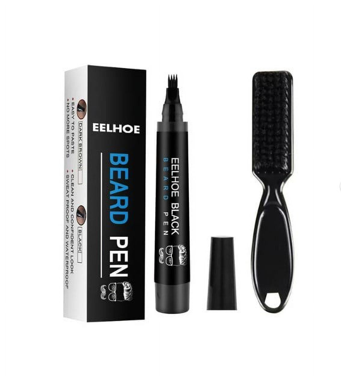 Waterproof Beard Pen Beard Styling Pen Beard Filling Pen Kit Dark Brown