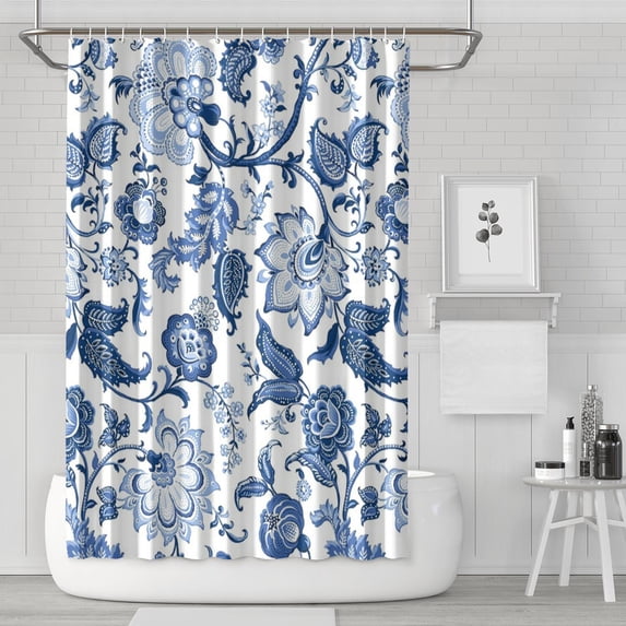 Waterproof Beautiful Colorful Floral Shower Curtain 72x72 Inch Boho Style Polyester Unique Shower Curtain for Bathroom Hotel Home Decor with 12 Plastic Hooks