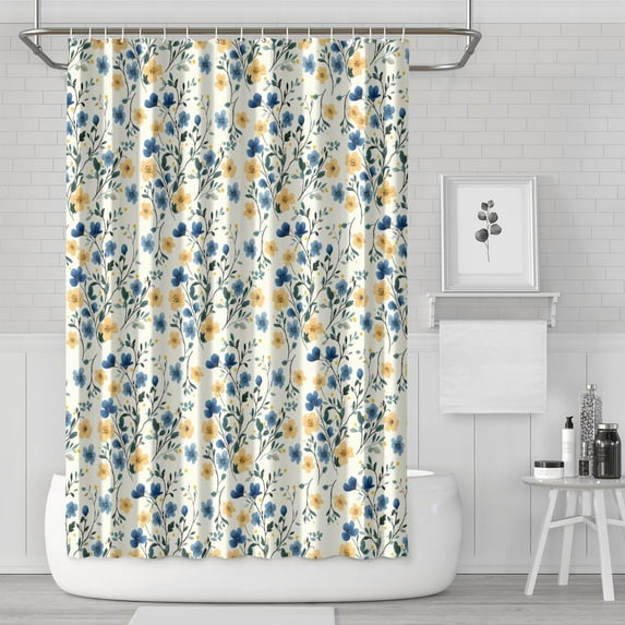 Waterproof Beautiful Colorful Floral Shower Curtain 72x72 Inch Boho Style Polyester Unique Shower Curtain for Bathroom Hotel Home Decor with 12 Plastic Hooks