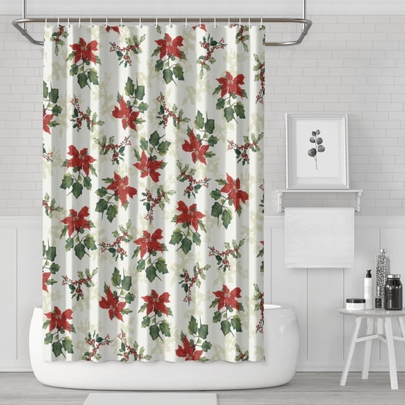 Waterproof Beautiful Colorful Floral Shower Curtain 72x72 Inch Boho Style Polyester Unique Shower Curtain for Bathroom Hotel Home Decor with 12 Plastic Hooks