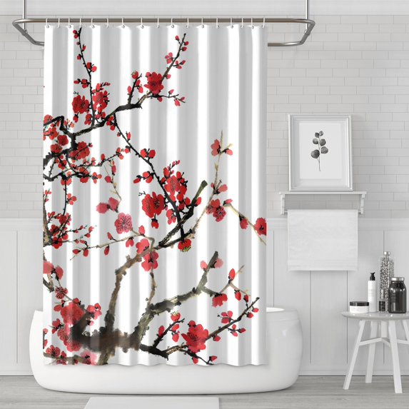 Waterproof Beautiful Colorful Floral Shower Curtain 72x72 Inch Boho Style Polyester Unique Shower Curtain for Bathroom Hotel Home Decor with 12 Plastic Hooks