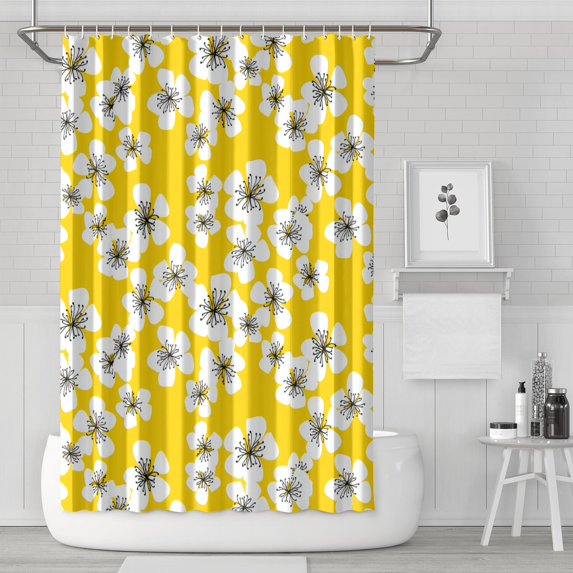 Waterproof Beautiful Colorful Floral Shower Curtain 72x72 Inch Boho Style Polyester Unique Shower Curtain for Bathroom Hotel Home Decor with 12 Plastic Hooks