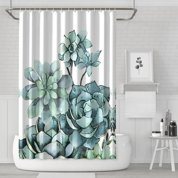Waterproof Beautiful Colorful Floral Shower Curtain 72x72 Inch Boho Style Polyester Unique Shower Curtain for Bathroom Hotel Home Decor with 12 Plastic Hooks