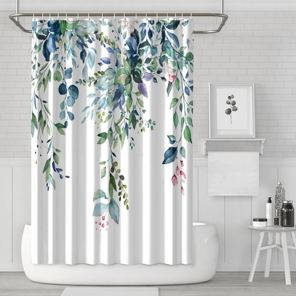 Waterproof Beautiful Colorful Floral Shower Curtain 72x72 Inch Boho Style Polyester Unique Shower Curtain for Bathroom Hotel Home Decor with 12 Plastic Hooks