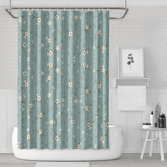 Waterproof Beautiful Colorful Floral Shower Curtain 72x72 Inch Boho Style Polyester Unique Shower Curtain for Bathroom Hotel Home Decor with 12 Plastic Hooks