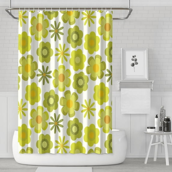 Waterproof Beautiful Colorful Floral Shower Curtain 72x72 Inch Boho Style Polyester Unique Shower Curtain for Bathroom Hotel Home Decor with 12 Plastic Hooks