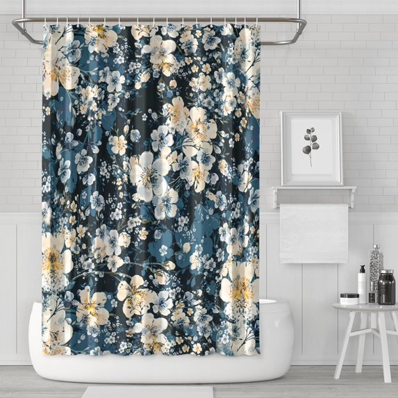 Waterproof Beautiful Colorful Floral Shower Curtain 72x72 Inch Boho Style Polyester Unique Shower Curtain for Bathroom Hotel Home Decor with 12 Plastic Hooks