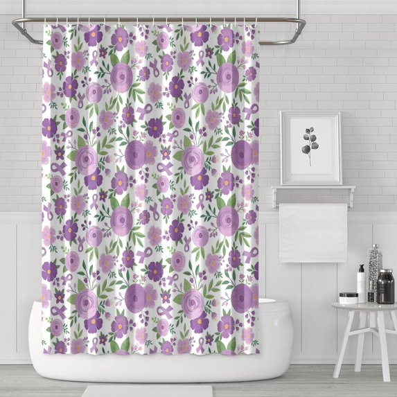 Waterproof Beautiful Colorful Floral Shower Curtain 72x72 Inch Boho Style Polyester Unique Shower Curtain for Bathroom Hotel Home Decor with 12 Plastic Hooks