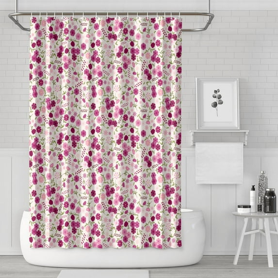 Waterproof Beautiful Colorful Floral Shower Curtain 72x72 Inch Boho Style Polyester Unique Shower Curtain for Bathroom Hotel Home Decor with 12 Plastic Hooks