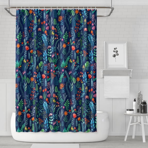 Waterproof Beautiful Colorful Floral Shower Curtain 72x72 Inch Boho Style Polyester Unique Shower Curtain for Bathroom Hotel Home Decor with 12 Plastic Hooks