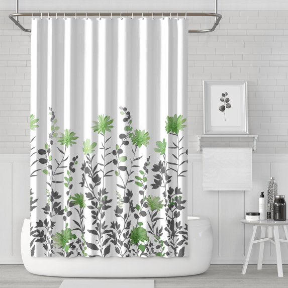 Waterproof Beautiful Colorful Floral Shower Curtain 72x72 Inch Boho Style Polyester Unique Shower Curtain for Bathroom Hotel Home Decor with 12 Plastic Hooks