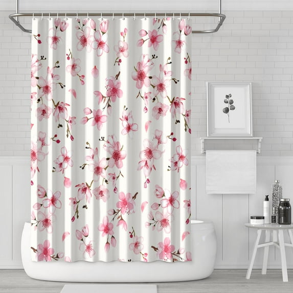 Waterproof Beautiful Colorful Floral Shower Curtain 72x72 Inch Boho Style Polyester Unique Shower Curtain for Bathroom Hotel Home Decor with 12 Plastic Hooks