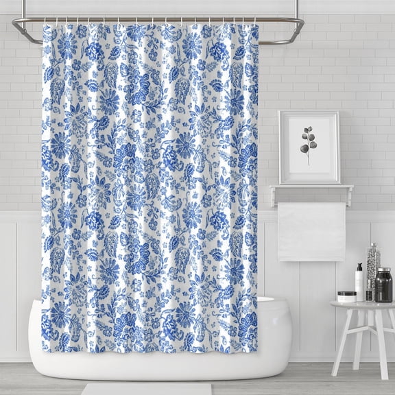 Waterproof Beautiful Colorful Floral Shower Curtain 72x72 Inch Boho Style Polyester Unique Shower Curtain for Bathroom Hotel Home Decor with 12 Plastic Hooks