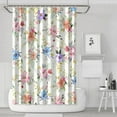 thumbnail image 1 of Waterproof Beautiful Colorful Floral Shower Curtain 72x72 Inch Boho Style Polyester Unique Shower Curtain for Bathroom Hotel Home Decor with 12 Plastic Hooks, 1 of 5