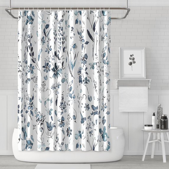 Waterproof Beautiful Colorful Floral Shower Curtain 72x72 Inch Boho Style Polyester Unique Shower Curtain for Bathroom Hotel Home Decor with 12 Plastic Hooks