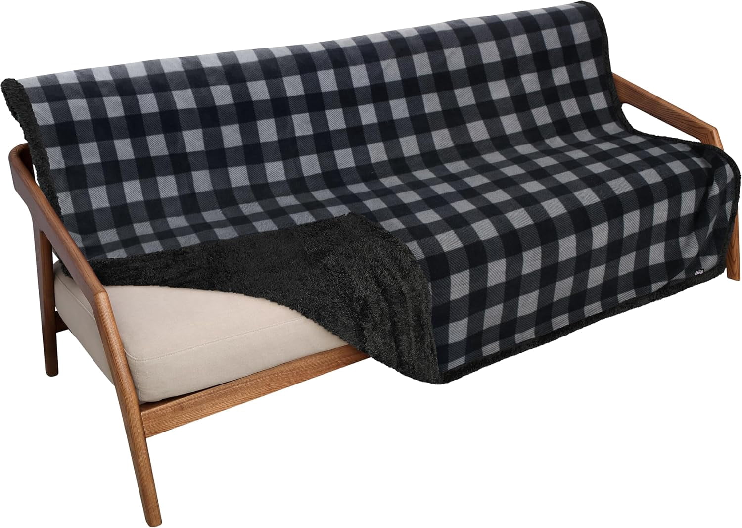 Waterproof Bed Blanket for Intimacy, Love Couples Leakproof Bed Cover, Reversible Protector Squirt Blanket, Splash Stain Proof Blanket Pad for Adults, Washable, 80X60 inches, Grey Plaid