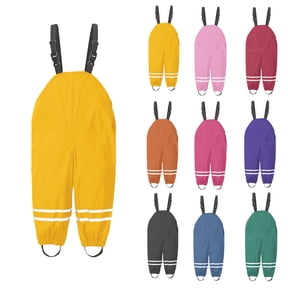 Waterproof Bib Rain Pants, Adjustable Overalls for Toddlers and Kids