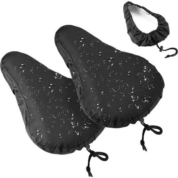 Waterproof Bicycle Seat Cover, 2 Pcs Bike Seat Rain Cover with Drawstring, Bike Seat Sun & Dust Protector, Washable Bike Seat Cushion Cover for Women Men City/Mountain