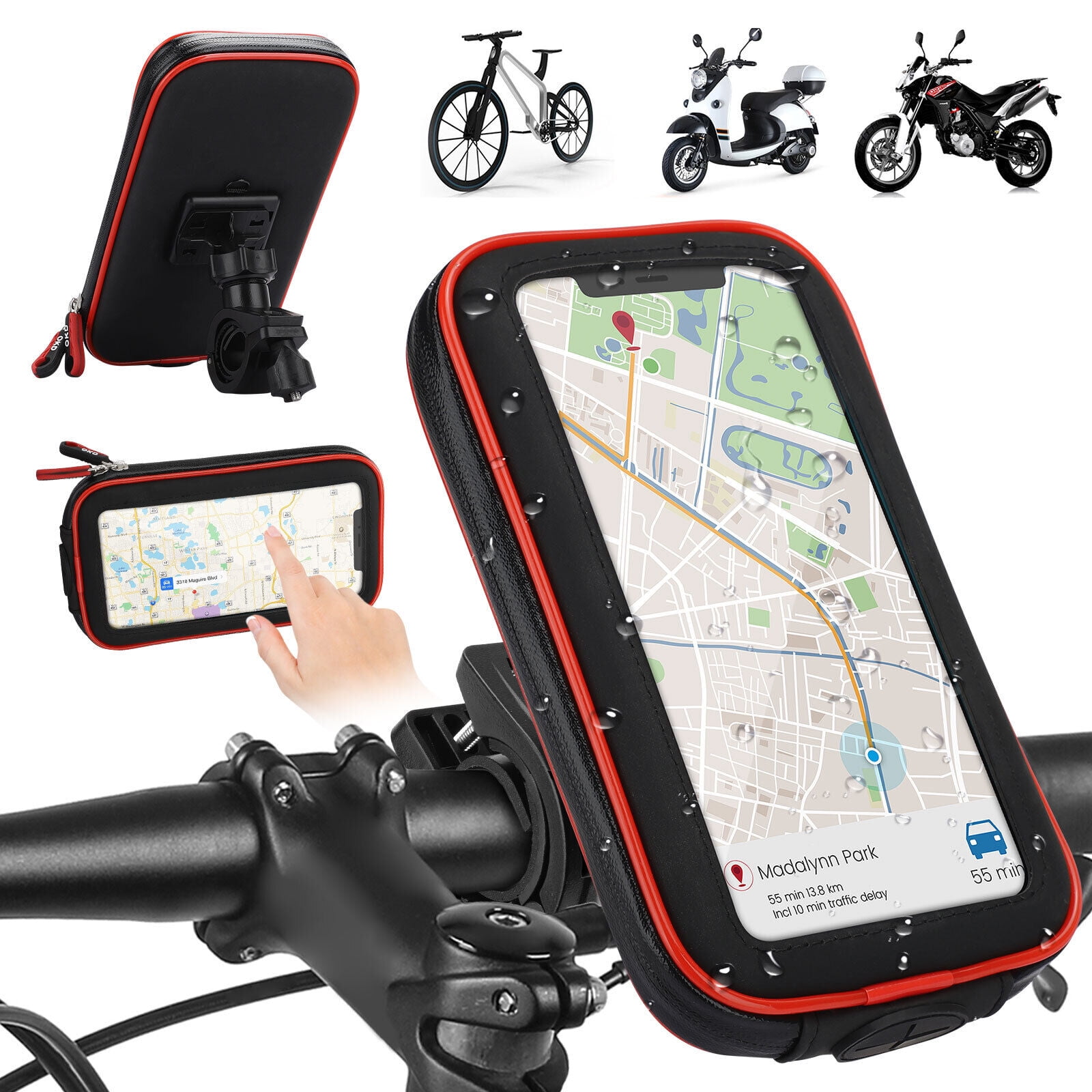 Waterproof Bike Cell Phone Holder Front Cycling Motorcycle Bicycle Case