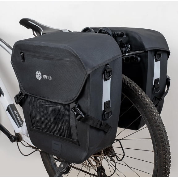 Waterproof Bike Pannier Bag for Rear Rack 20L Commuter Bag with Laptop Sleeve, Reflective Strips & Rain Cover