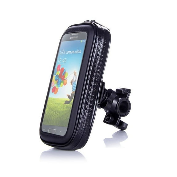 Waterproof Phone Mount with 360° Rotatable Base for Smartphones in Size M Black ABS Material