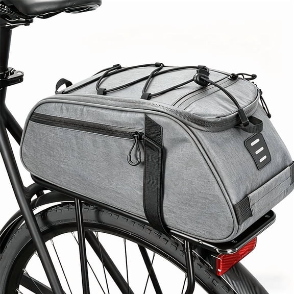 Waterproof Bike Rack Bag 2.11gal Large Capacity Trunk & Pannier, Reflective Rear Seat Storage with Adjustable Straps, Shoulder Strap, Hard-Shell Design for Commuting, Touring & Off-Road Cycling