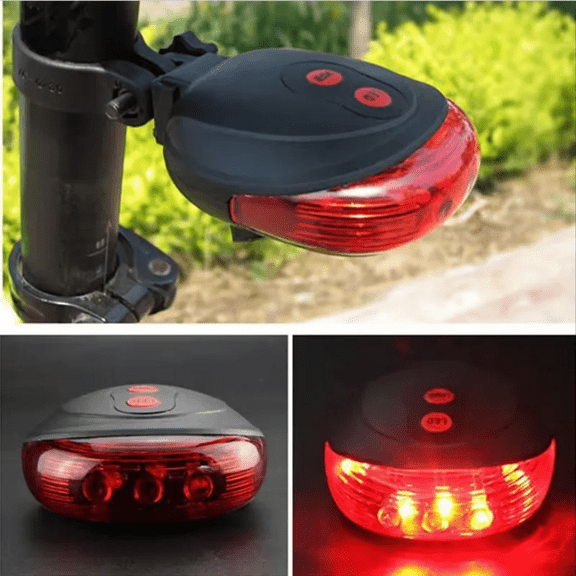 Waterproof Bike Rear Light Laser Taillight with Dual Line Projection for Night Riding Cycling