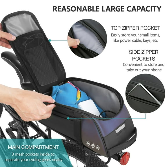 Waterproof Bike Rear Rack Bag  Carrier Cycle Rear Rack Should Bag