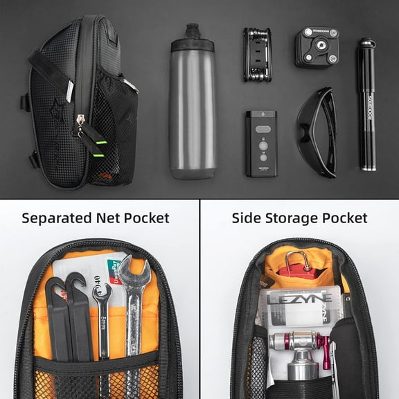 Waterproof Bike Saddle Bag with  for Mountain Road Bikes, 1.6L Storage Under Seat