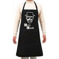 thumbnail image 1 of Waterproof Black Apron for Women and Men, Chef Cooking Kitchen Adjustable Funny Bib Aprons with 4 Pockets, 1 of 6