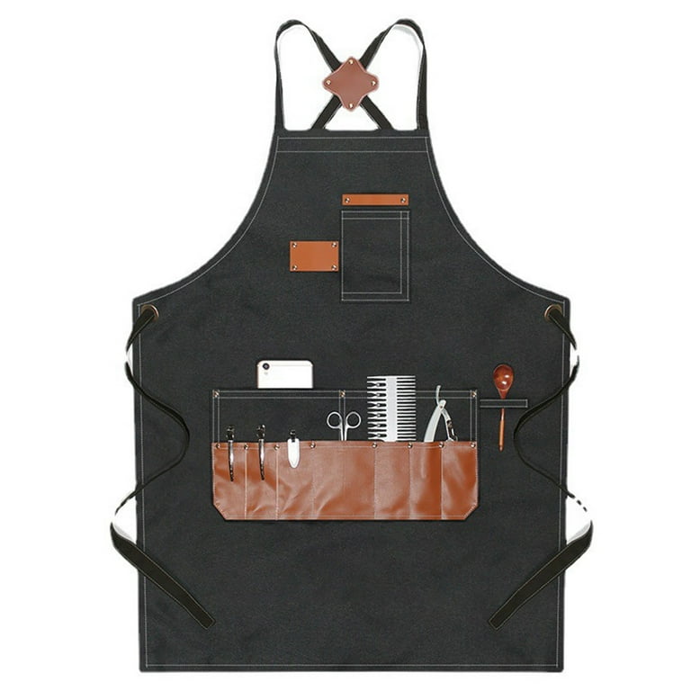 Waterproof Black Chef Apron with Multi Pockets, Perfect for