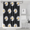thumbnail image 1 of Waterproof Black Daisy Flower Shower Curtain 72x72 Inch Boho Style Polyester Unique Shower Curtain for Bathroom Hotel Home Decor with 12 Plastic Hooks, 1 of 5