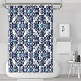 thumbnail image 1 of Waterproof Blue Decorative Floral Shower Curtain 72x72 Inch Boho Style Polyester Unique Shower Curtain for Bathroom Hotel Home Decor with 12 Plastic Hooks, 1 of 5