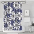 thumbnail image 1 of Waterproof Blue Pattern with White Daisy Shower Curtain 72x72 Inch Boho Style Polyester Unique Shower Curtain for Bathroom Hotel Home Decor with 12 Plastic Hooks, 1 of 5