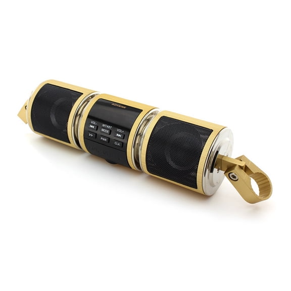 Waterproof Bluetooth Motorcycle ATV Stereo Speakers Soundbar 7/8-1.25 In Handlebar Mount Waterproof Motos AUX USB FM Radio ,Clear Distortion-Free