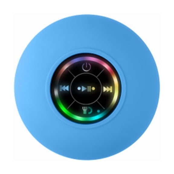 Waterproof Bluetooth Shower Speaker with Strong Suction Cup & LED Light, Portable Bathroom Speaker with RGB Glow, Built-in Mic, 360° Sound for Shower & Travel