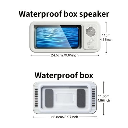 Waterproof Bluetooth Speaker with Rotating Touch Screen and Phone Holder for Shower Use, Perfect for Music and Video Viewing in Bathroom