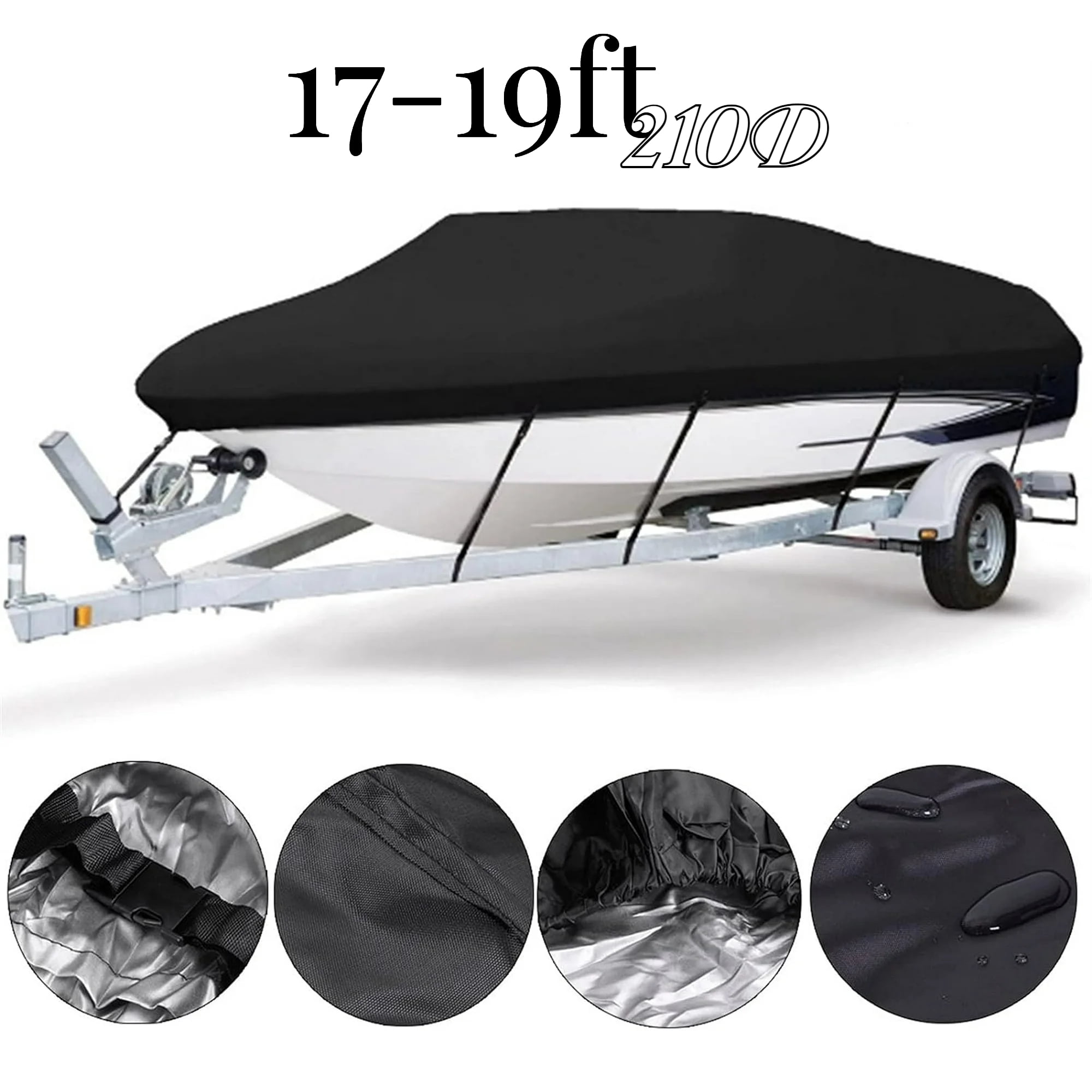 Free Shipping! Teblint Waterproof Boat Cover, 17-19 ft Trailerable