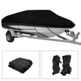 thumbnail image 1 of Waterproof Boat Cover with 2 Air Vent Marine, Fits V-Hull, Fishing Boat, Tri-Hull, Bass Boats, Pro-Style Cover (1-13ft/14-16ft/17-19ft/20-22ft, Black), 1 of 10