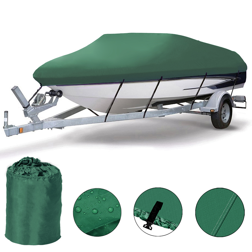 Waterproof Boat Cover Green Trailerable V-Hull Boat Protective Cover ...