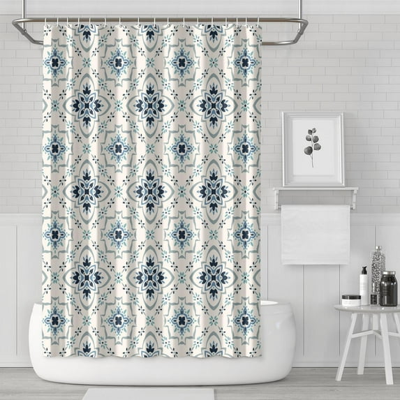 Waterproof Bohemia Shower Curtain 72x72 Inch Boho Style Polyester Unique Shower Curtain for Bathroom Hotel Home Decor with 12 Plastic Hooks