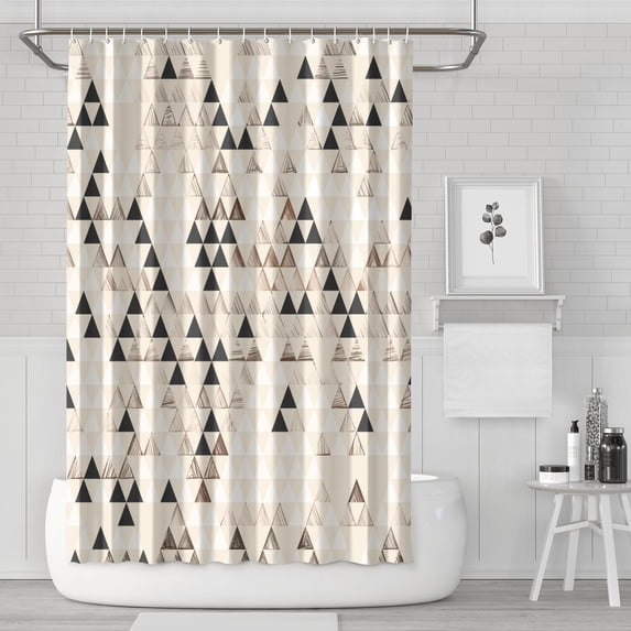 Waterproof Bohemian Shower Curtain 72x72 Inch Boho Style Polyester Unique Shower Curtain for Bathroom Hotel Home Decor with 12 Plastic Hooks