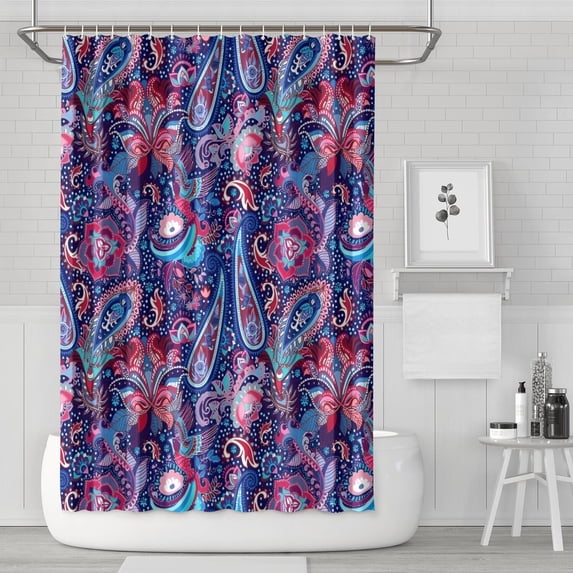 Waterproof Bohemian Shower Curtain 72x72 Inch Boho Style Polyester Unique Shower Curtain for Bathroom Hotel Home Decor with 12 Plastic Hooks